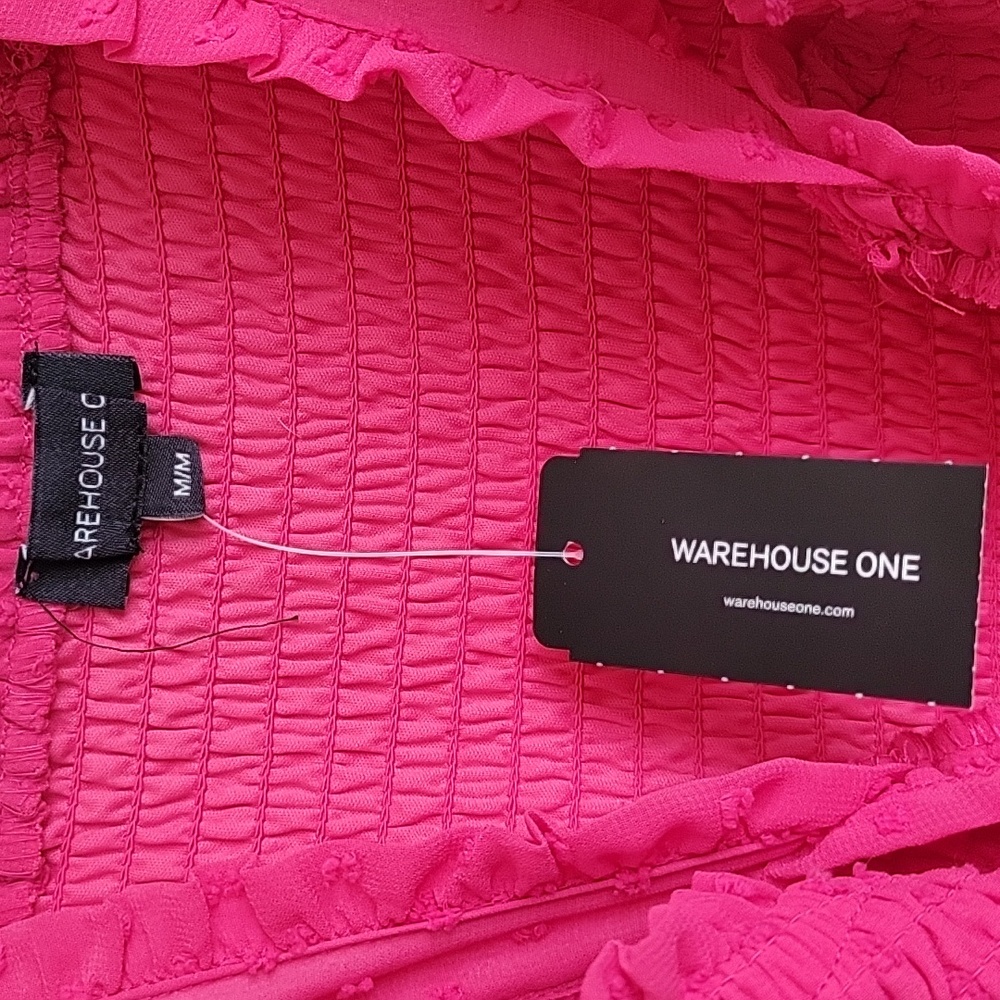 Warehouse Bright Pink Ruffled Dress - Picture 6 of 9